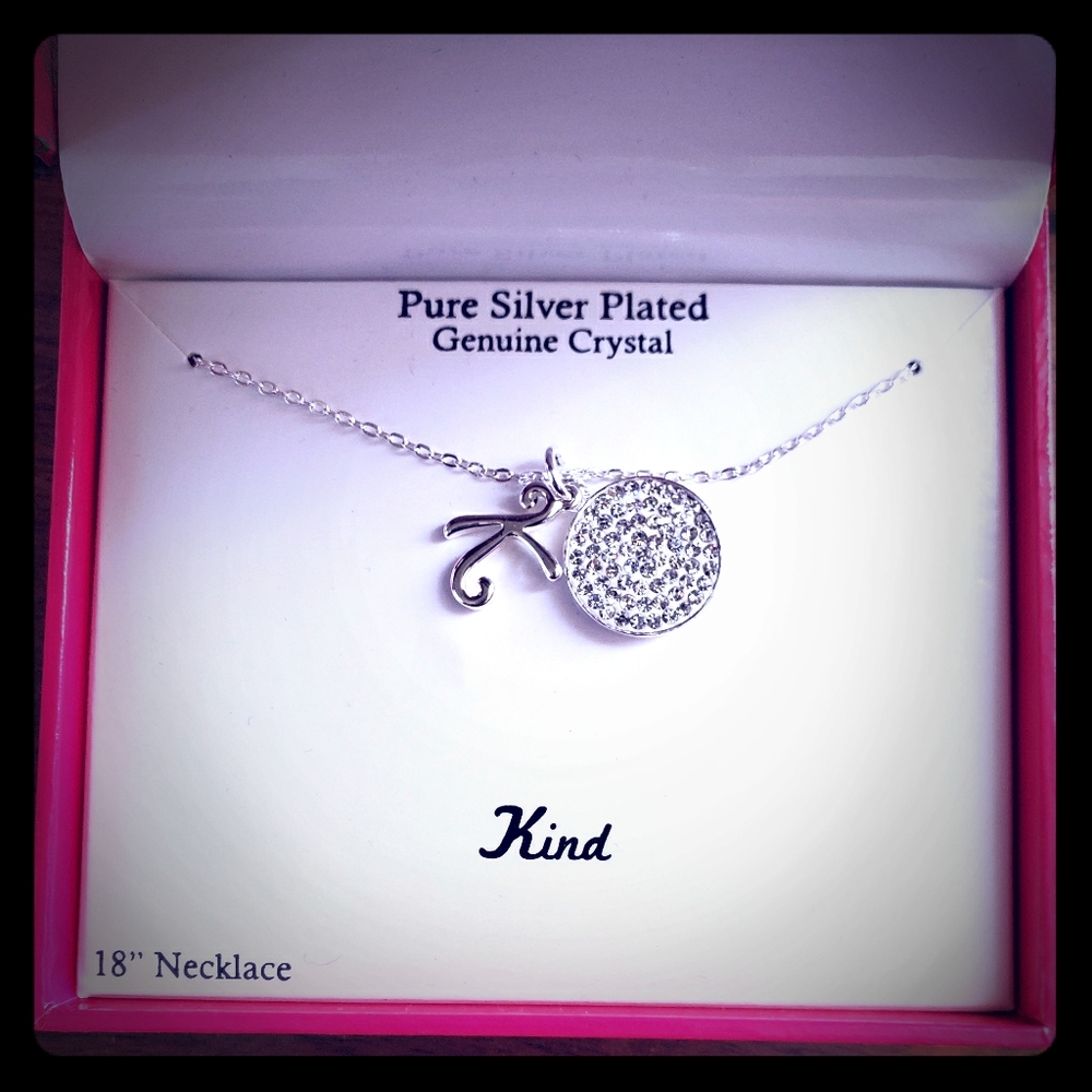 NWOT Kind Silver Plated Charm Necklace